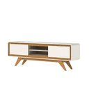 Ver imagem 2 de Rack para TV Valência 180cm MDP Retrô Off White Lukaliam Móveis