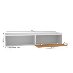 Rack para Tv Suspenso até 50 Polegadas com 1 Porta e 1 Nicho Atena - 3