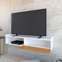 Ver imagem 6 de Rack Suspenso para TV até 50 Polegadas 120cm 1 Porta e 1 Nicho Atena Branco