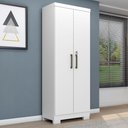 Ver mais imagens de Guarda Roupa Solteiro Capelinha Premium 3 Portas com Armário Multiuso Max Plus Branco-Zanzini