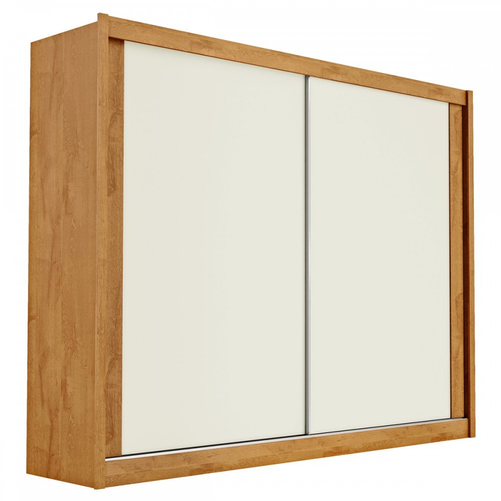 Guarda-Roupa Casal Creta 2 Portas 4 Gavetas 100% Mdf Peroba/Off White - Europa Móveis - 2