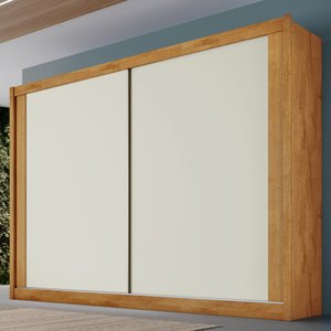 Guarda-Roupa Casal Creta 2 Portas 4 Gavetas 100% Mdf Peroba/Off White - Europa Móveis