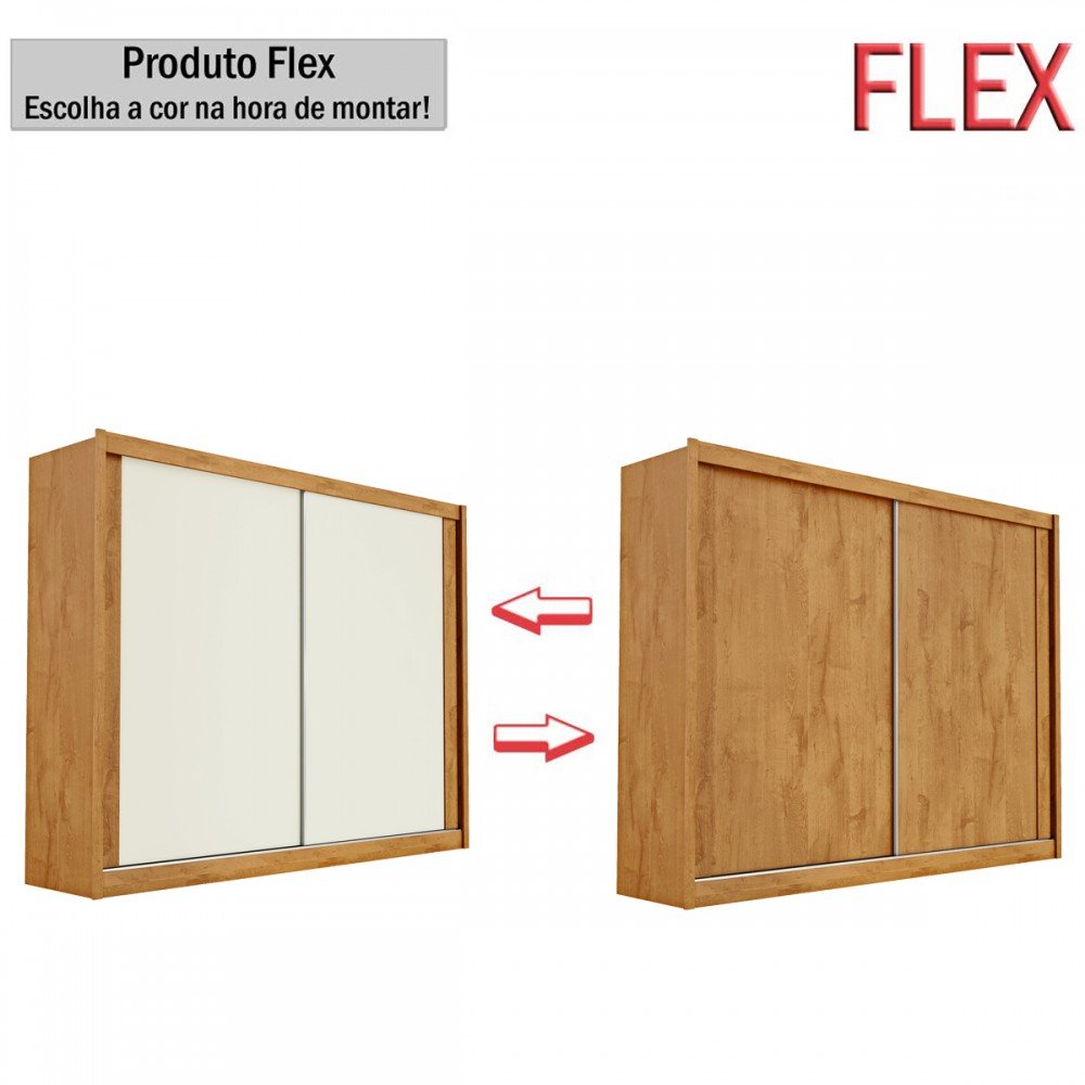 Guarda-Roupa Casal Creta 2 Portas 4 Gavetas 100% Mdf Peroba/Off White - Europa Móveis - 5