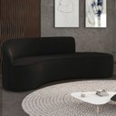 Ver imagem 1 de Sofá 4 Lugares para Sala 220cm Orgânico Wendi Veludo Preto I01 - Mpozenato
