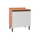 Ver imagem 1 de Gabinete de Cozinha Modulado Balcão Macadâmia c/ Tampo e 2 Portas 80cm Freijo/Branco - Telasul