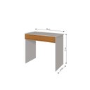 Ver imagem 3 de Mesa Escrivaninha com Sevilha 1 Gaveta 90cm Branco com Amadeirado Freijó