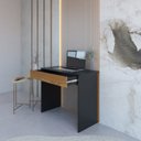 Ver imagem 5 de Mesa Escrivaninha com Sevilha 1 Gaveta 90cm Preto com Amadeirado Freijó