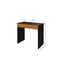 Ver imagem 3 de Mesa Escrivaninha com Sevilha 1 Gaveta 90cm Preto com Amadeirado Freijó