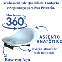 Ver imagem 2 de CADEIRA P/ BARCO DE PESCA GIRATÓRIA PILOTEIRO CONCHA BRANCA