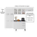 Ver imagem 4 de Cozinha Modulada Compacta em Aço 4 Peças 13 Portas Sendo 3 com Vidro 2 Gavetas Florença Itatiaia Branco/Neve