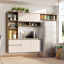 Ver imagem 1 de Cozinha Compacta Sol 5 Portas 1 Gav Castanho/off White