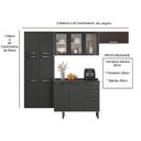 Ver imagem 4 de Cozinha Modulada Compacta em Aço 4 Peças 13 Portas Sendo 3 com Vidro 2 Gavetas Florença Itatiaia Cinza/Branco/Grafite