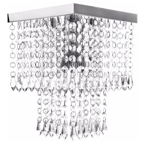 Kit C/ 2 Luminárias Torre De Acrílico Para Quarto/Sala, Com 35Cm De Altura