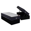 Ver imagem 1 de Cama Box Baú Solteiro: Colchão Molas Ortobom Nanolastic Airtech Progressive + Base CRC Suede Black(8