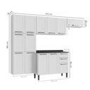 Ver imagem 4 de Cozinha Modulada Compacta em Aço 4 Peças 13 Portas 2 Gavetas Florençe Itatiaia Branco/Neve