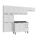 Ver imagem 3 de Cozinha Modulada Compacta em Aço 4 Peças 13 Portas 2 Gavetas Florençe Itatiaia Branco/Neve