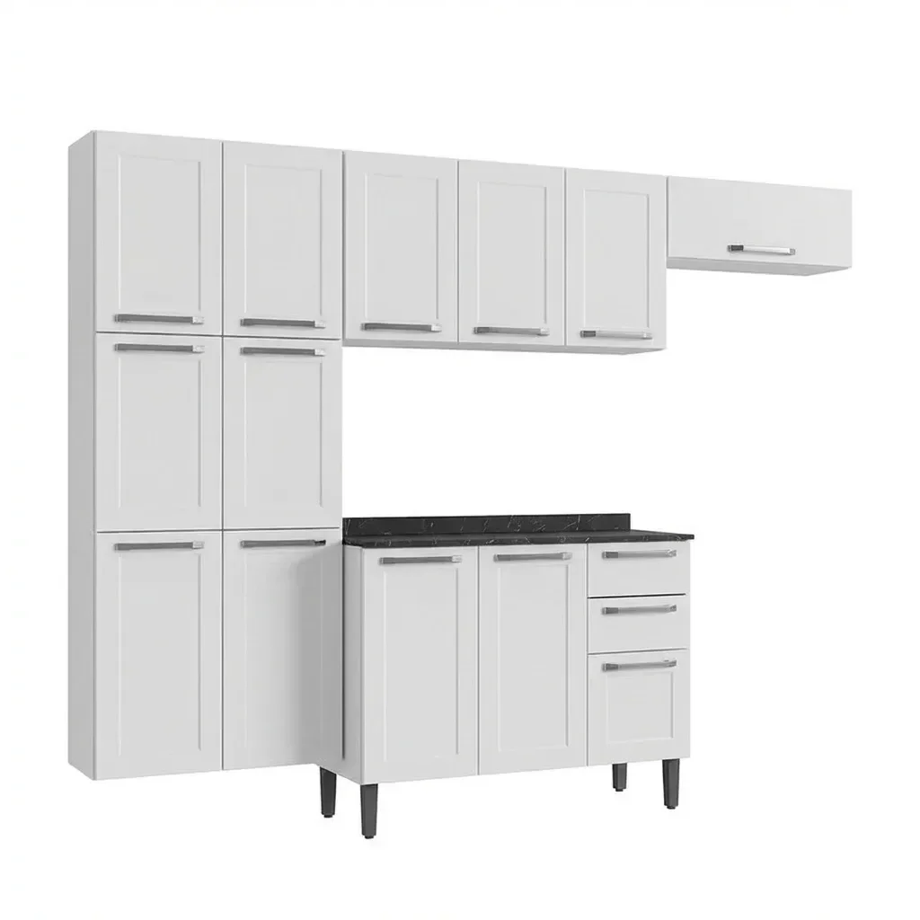 Ver imagem 3 de Cozinha Modulada Compacta em Aço 4 Peças 13 Portas 2 Gavetas Florençe Itatiaia