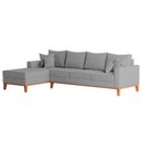 Ver imagem 4 de Sofá 4 Lugares Beny com Chaise Esquerdo Linho Cinza