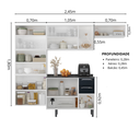 Ver imagem 4 de Cozinha Modulada Compacta em Aço 4 Peças 13 Portas 2 Gavetas Florençe Itatiaia