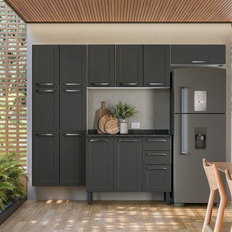 Cozinha Modulada Compacta em Aço 4 Peças 13 Portas 2 Gavetas Florençe Itatiaia