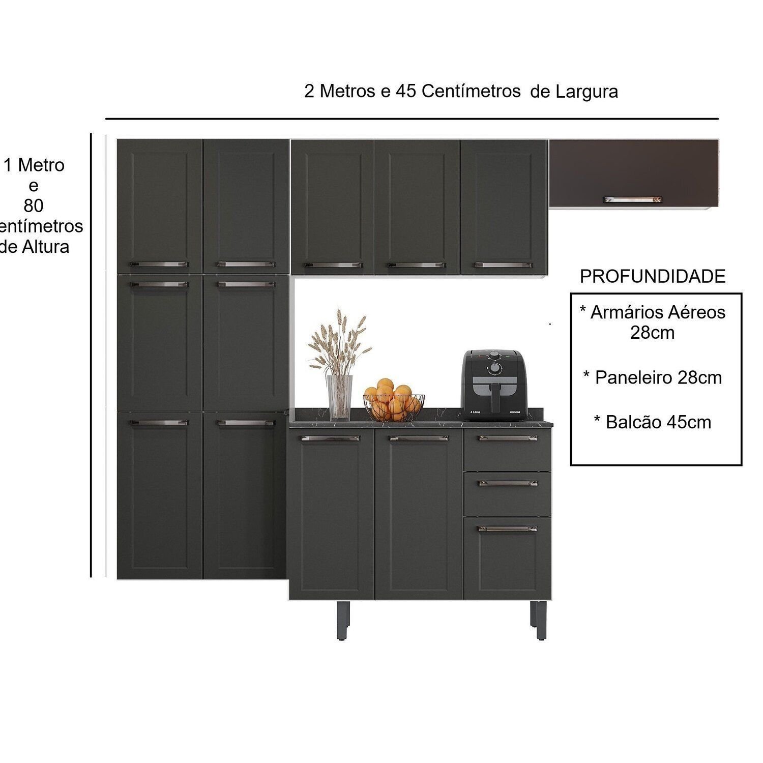 Cozinha Compacta em Aço 4 Peças 13 Portas 2 Gavetas Itatiaia - 4
