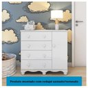 Ver imagem 6 de Cômoda Infantil Peroba Júnior MDF Branco 1 Porta 4 Gavetas