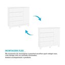 Ver imagem 5 de Cômoda Infantil Peroba Júnior Mdf Branco 1 Porta 4 Gavetas