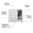 Ver imagem 4 de Cômoda Infantil Peroba Júnior MDF Branco 1 Porta 4 Gavetas