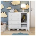 Ver imagem 2 de Cômoda Infantil Peroba Júnior MDF Branco 1 Porta 4 Gavetas