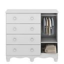 Ver imagem 2 de Cômoda Infantil Peroba Júnior Mdf Branco 1 Porta 4 Gavetas