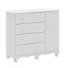Cômoda Infantil Peroba Júnior Mdf Branco 1 Porta 4 Gavetas - 1