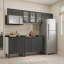 Ver imagem 1 de Cozinha Modulada em Aço 6 Peças 10 Portas 2 Gavetas Nicho Forno Florença Itatiaia Cinza/Branco/Grafite