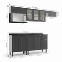 Ver imagem 4 de Cozinha Modulada em Aço 6 Peças 10 Portas 2 Gavetas Nicho Forno Florença Itatiaia Cinza/Branco/Grafite