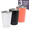 Copos de Inox Coloridos 500 Ml 3 Unidades Termopro - 1