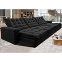 Ver imagem 1 de Sofá Retrátil e Reclinável 3,85m Cama inBox Big Fresh com SoftGel D40 Velupluma Preto