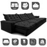 Sofá Retrátil e Reclinável 3,85m Cama inBox Big Fresh com SoftGel D40 Velupluma Preto - 3
