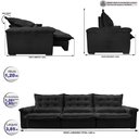Ver imagem 2 de Sofá Retrátil e Reclinável 3,85m Cama inBox Big Fresh com SoftGel D40 Velupluma Preto