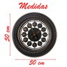 Relógio de Parede Elegante Decorativo Vazado Vintage de 50cm - 4