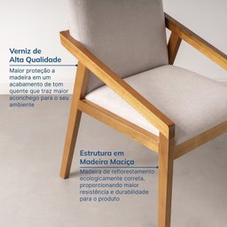 Kit 2 Cadeiras Sala de Jantar Pequi com Braço Cabecasa Madeiramadeira - 5