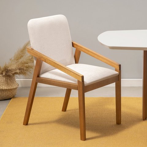 Kit 2 Cadeiras Sala de Jantar Pequi com Braço CabeCasa MadeiraOriginals