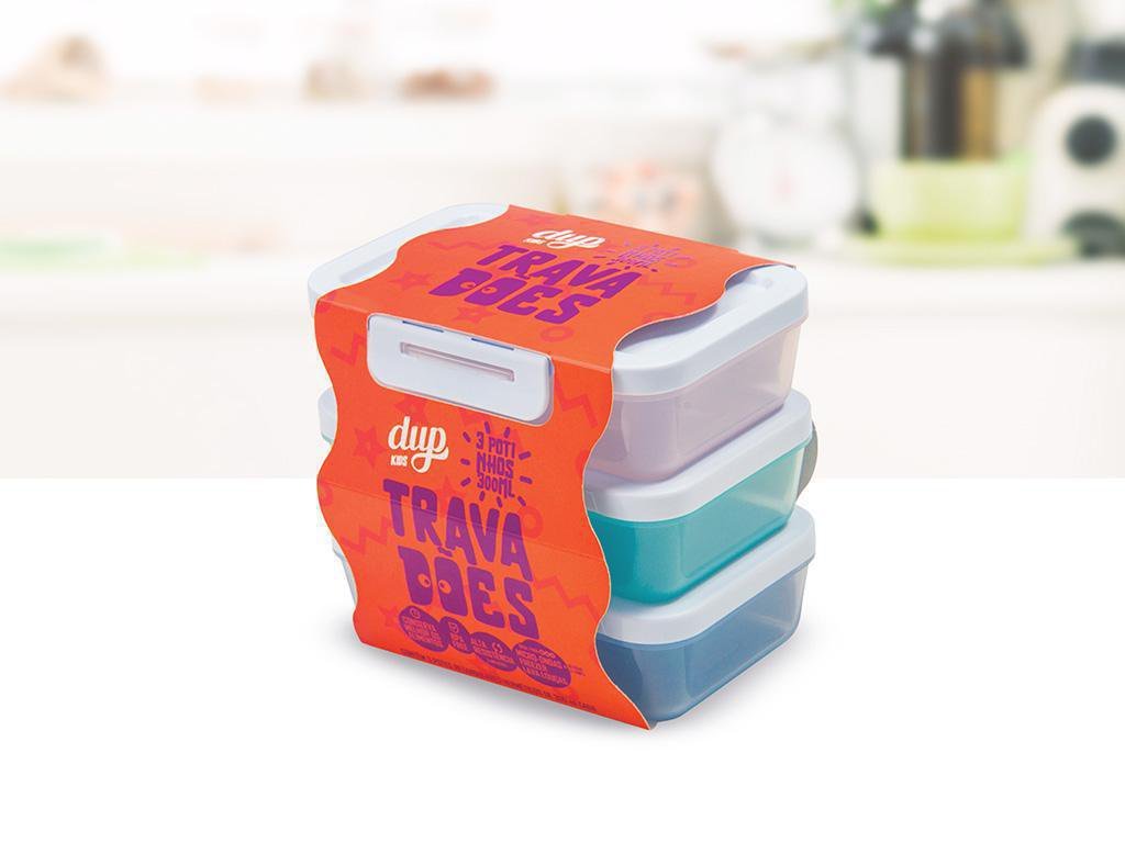 Potes Herméticos Infantil Dup Kids Tampa Com Travas 300Ml - 3