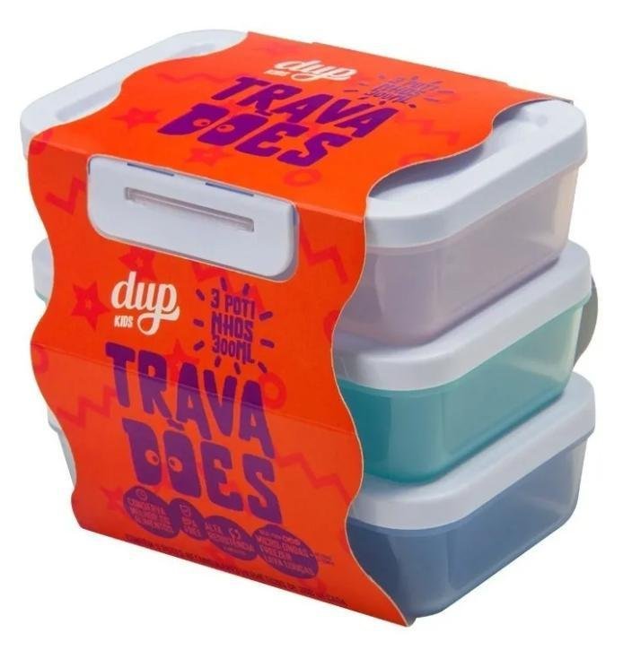 Potes Herméticos Infantil Dup Kids Tampa Com Travas 300Ml - 1