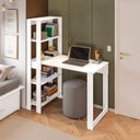 Ver imagem 6 de Mesa Escrivaninha com Estante e Licce 4 Prateleiras 120cm Branco