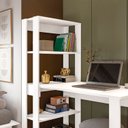 Ver imagem 7 de Mesa Escrivaninha com Estante e Licce 4 Prateleiras 120cm Branco