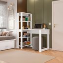 Ver imagem 4 de Mesa Escrivaninha com Estante e Licce 4 Prateleiras 120cm Branco