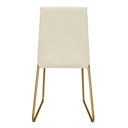 Kit 2 Cadeiras de Jantar Estofada Lille Base Gold Veludo Bege - Montanaris Decor - 4