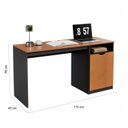 Ver imagem 4 de Escrivaninha para Escritório com 1 Porta e Nicho Lateral 115cm Maxi Preto/Nature
