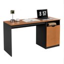 Ver imagem 5 de Escrivaninha para Escritório com 1 Porta e Nicho Lateral 115cm Maxi Preto/Nature