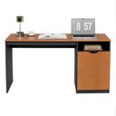 Ver imagem 3 de Escrivaninha para Escritório com 1 Porta e Nicho Lateral 115cm Maxi Preto/Nature