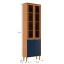 Ver imagem 3 de Paneleiro com Vidro 4 Portas Domus Espresso Móveis Marrom Nogal/Royal